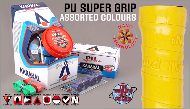 12 Karakal PU Super Grips (Assorted Colors)